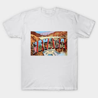 Greetings from Nevada - Vintage Large Letter Postcard T-Shirt